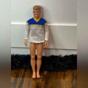 1990 Hasbro Ken Sport Doll – White & Blue Sweater – Vintage Pre-Owned